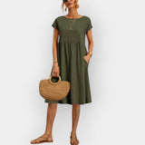 Vestido midi de linhas retas
