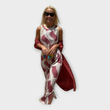 Vestido Maxi com Estampas Onduladas Modernas