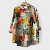 Elisabete - Camisa com padrões para senhora