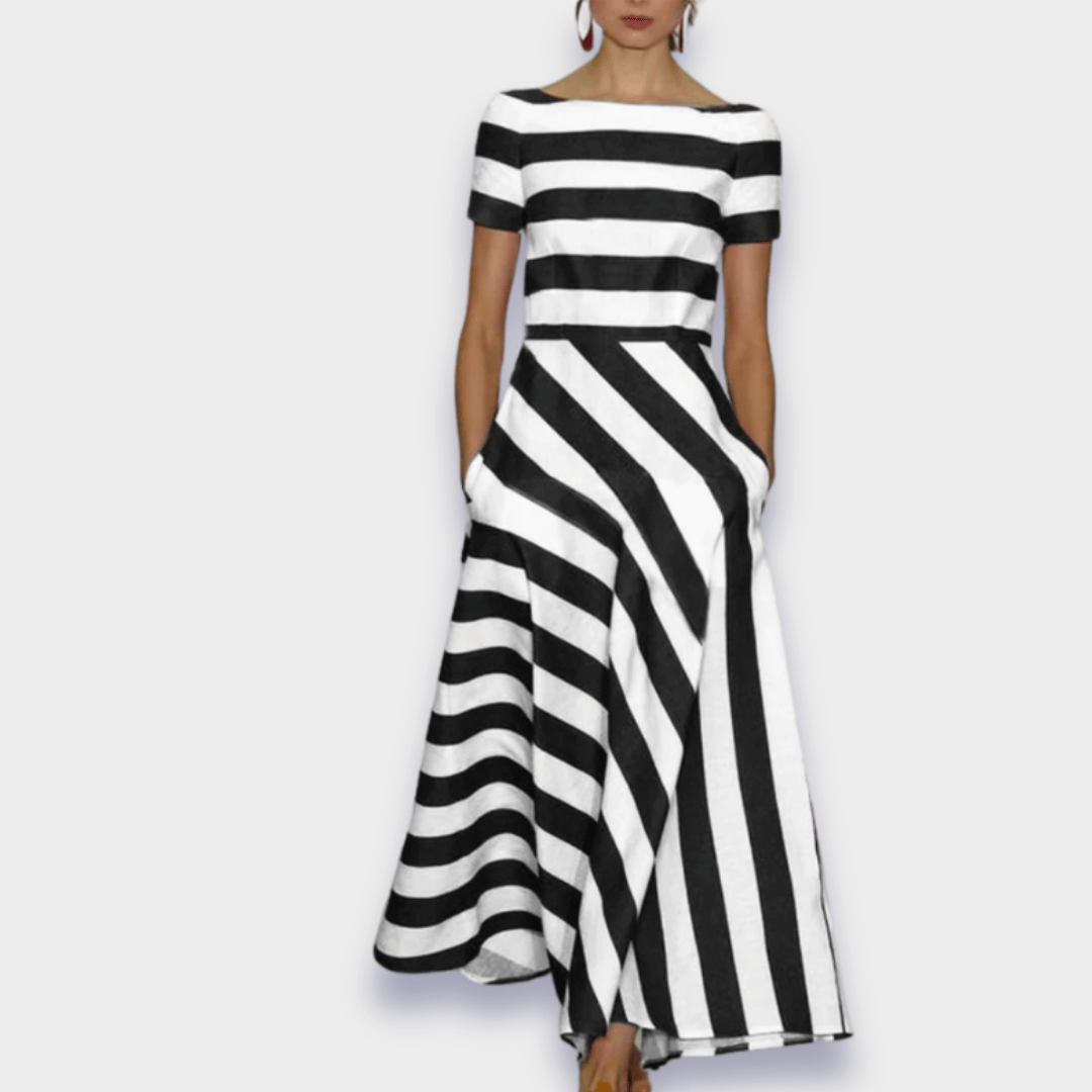 Vestido Longo Estampado de Trabalho Feito à Mão