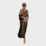 Vestido Máxi com Detalhes Florais