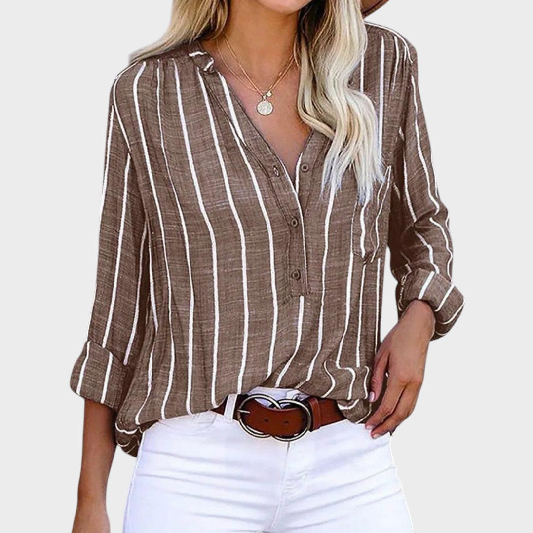 Débora - Blusa artesanal com riscas