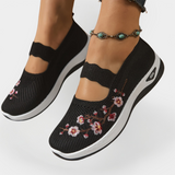Sapatos Ortopédicos com Bordado de Flores