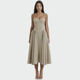 Vestido Longo de Cetim com Alças Finas