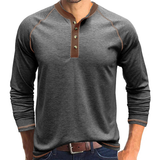 Camisa com gola de algodão Henley