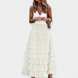 Saia Boho com Acabamento de Cetim de Malha Aberta