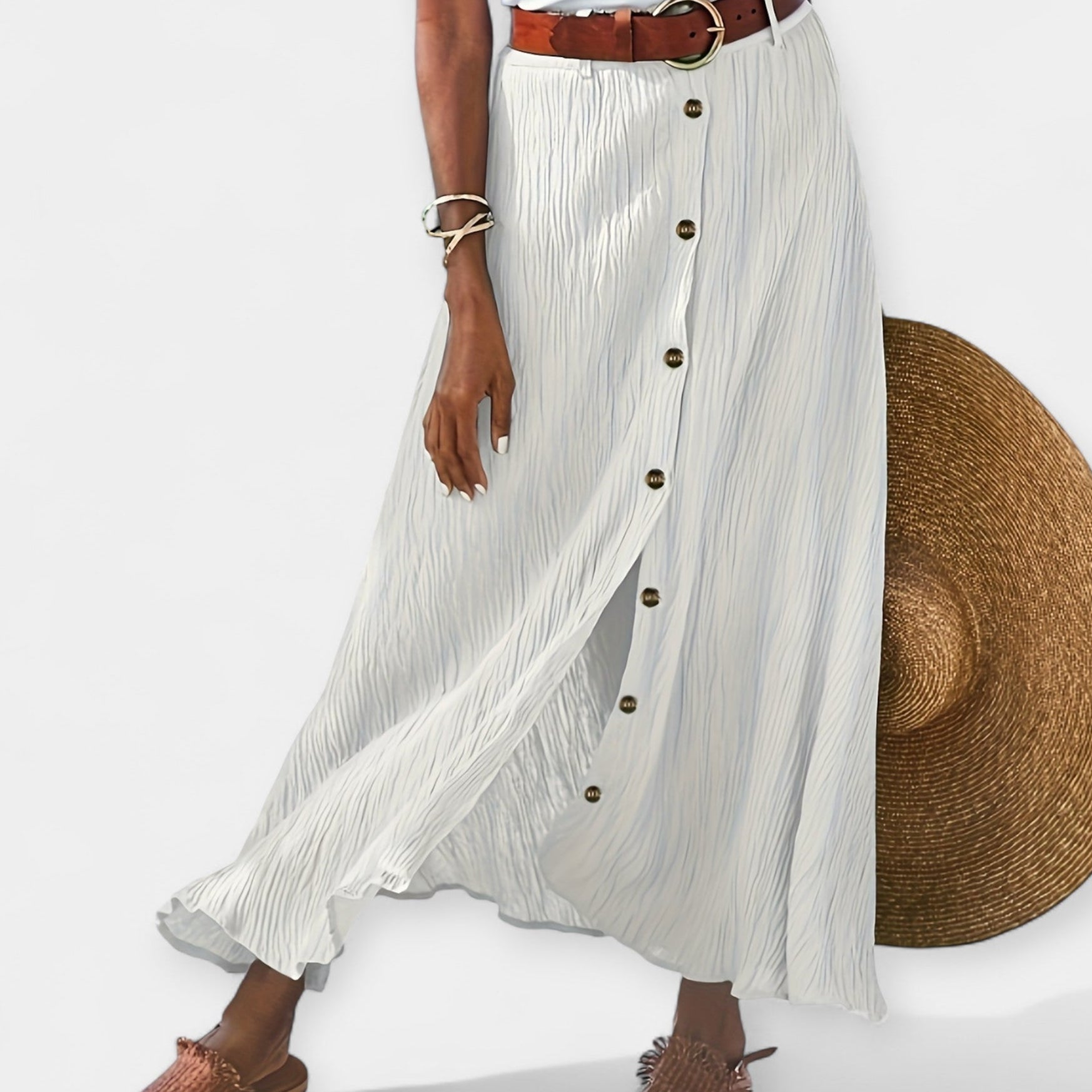 Saia Longa Semi Transparente com Abertura