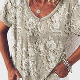 Blusa de Decote em Forma de Pétala ao Pôr do Sol