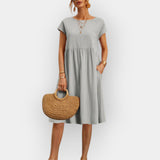 Vestido midi de linhas retas