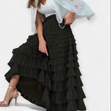 Saia Elegante com Detalhe Decorativo em Tule