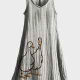 Vestido com estampa de casal de patinhos