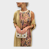 Vestido Máxi com Estampas Modernas