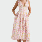 Vestido Midi de Floral Romântico