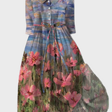 Vestido Πράρι com Estampa Impressionista