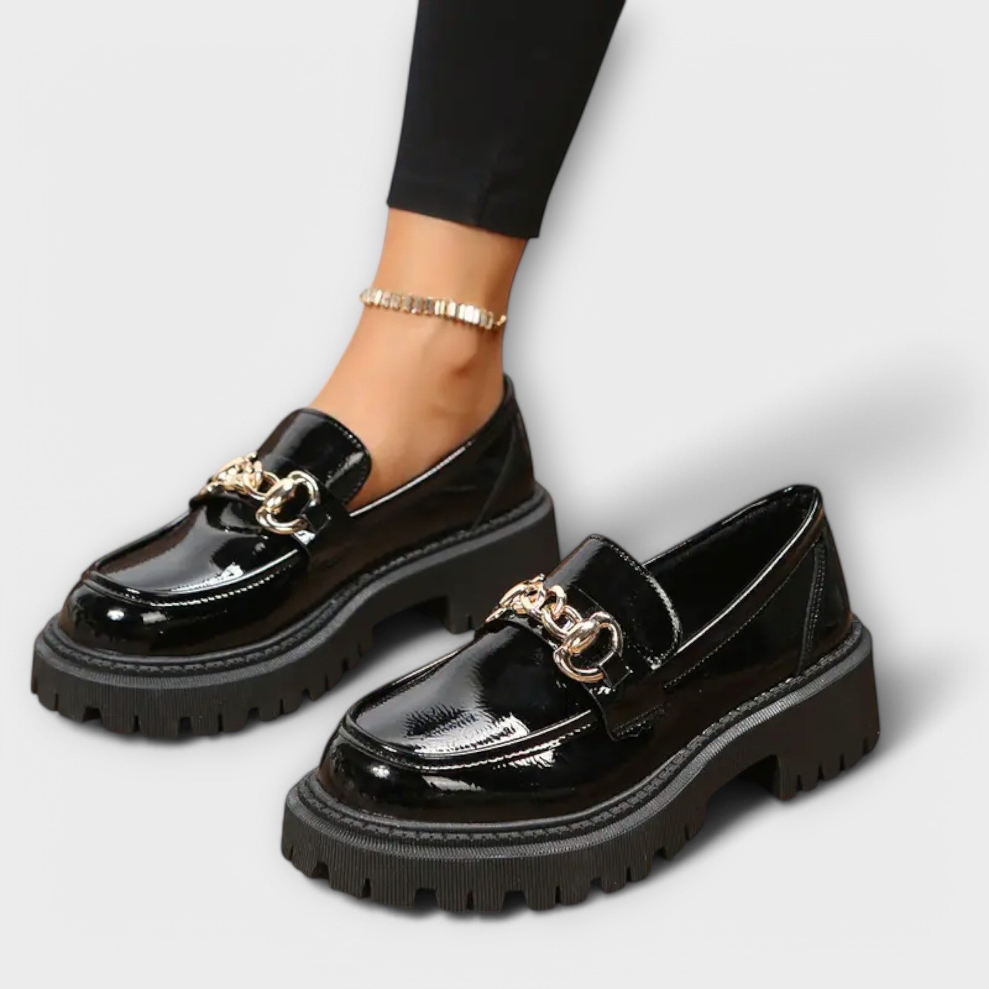 Sapatos de Plataforma Loafer Femininos com Estilo de Bruxa