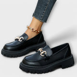 Sapatos de Plataforma Loafer Femininos com Estilo de Bruxa