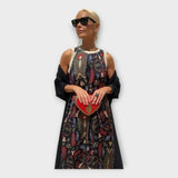 Vestido Maxi com Estampas Elegantes