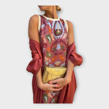 Vestido Elegante com Estampas Impressionantes