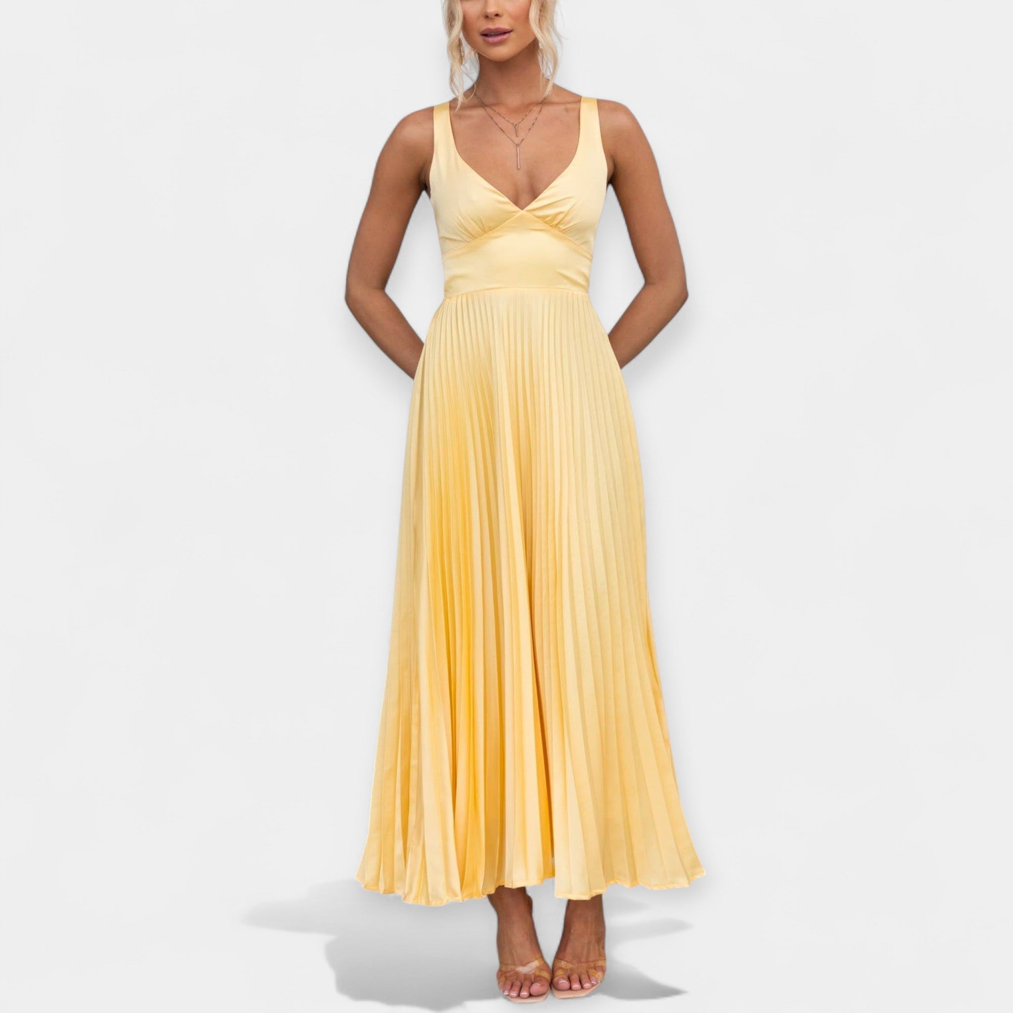 Vestido Longo Amarelo com Costas Abertas