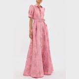 Beatrice™ | Vestido Rosa com Manga Balão