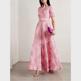 Beatrice™ | Vestido Rosa com Manga Balão
