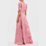 Beatrice™ | Vestido Rosa com Manga Balão