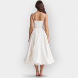 Vestido Midi Branco Simples