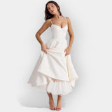 Vestido Midi Branco Simples