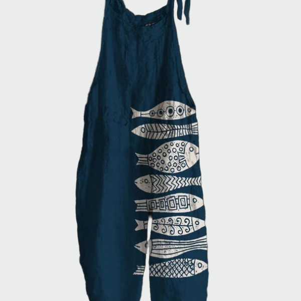 Macacão vintage de uma peça com estampa floral – Estilo elegante e conforto