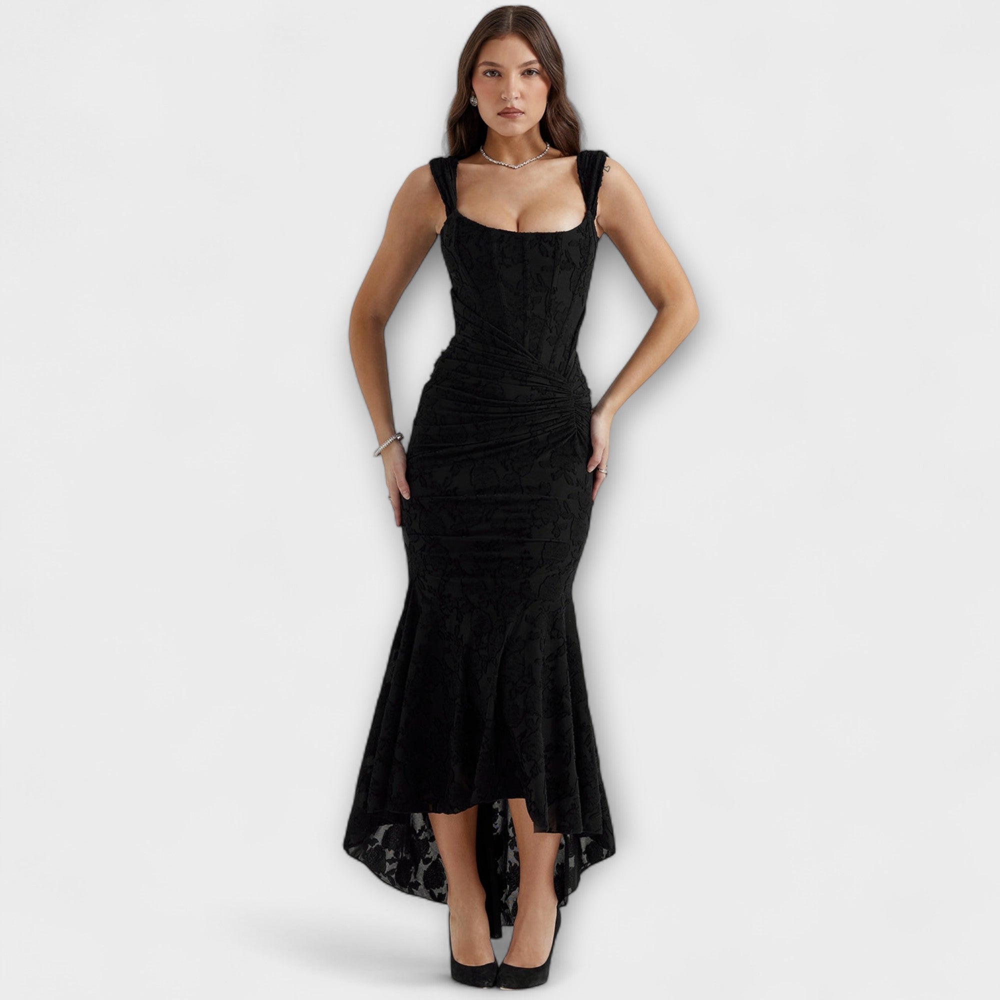 Vestido Longo com Corpo Elegante e Sofisticado