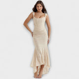 Vestido Longo com Corpo Elegante e Sofisticado