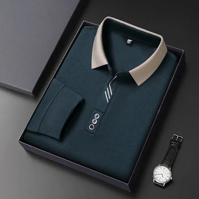António – Polo Casual de Manga Comprida para Negócios