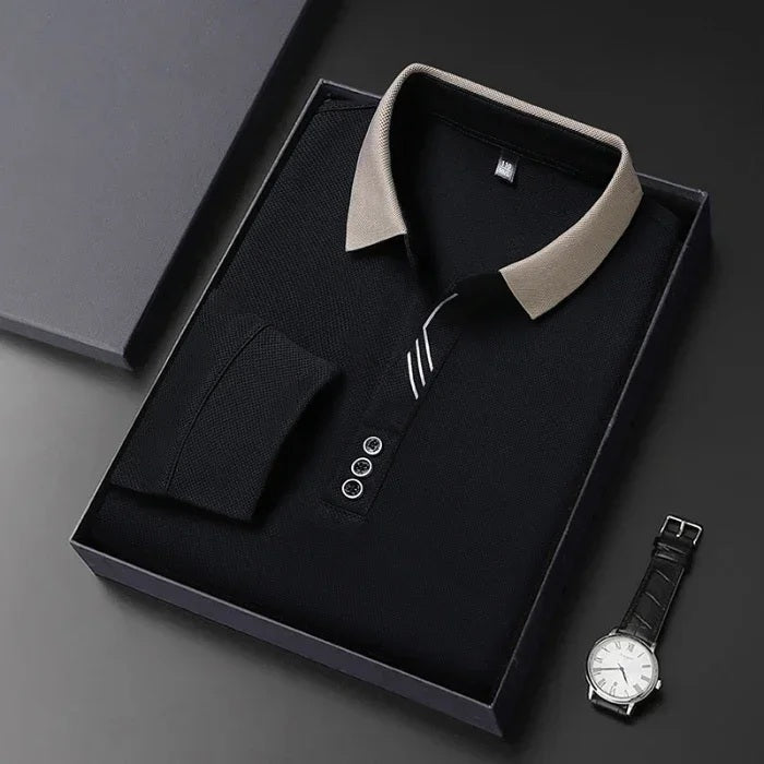 António – Polo Casual de Manga Comprida para Negócios