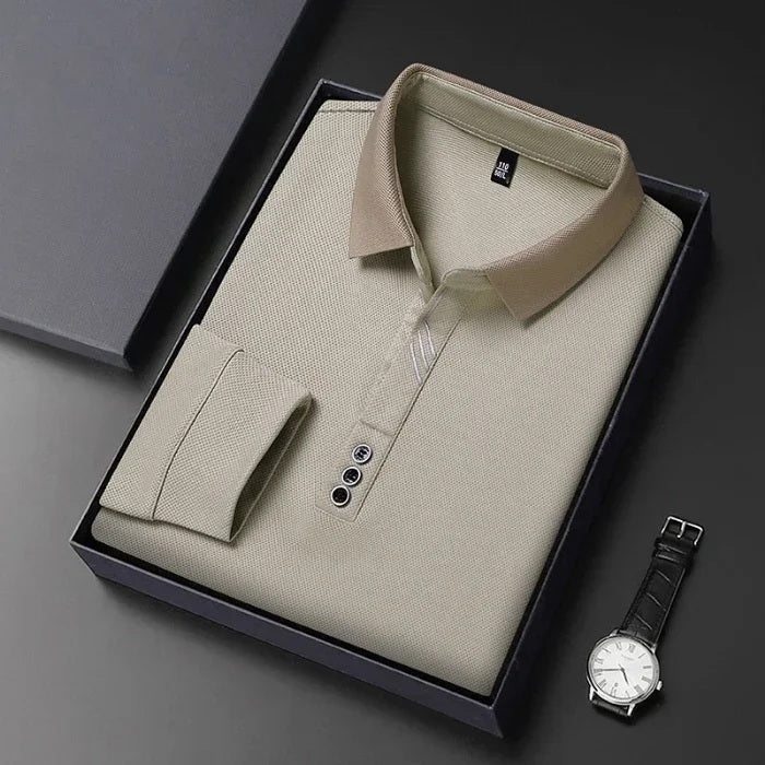 António – Polo Casual de Manga Comprida para Negócios