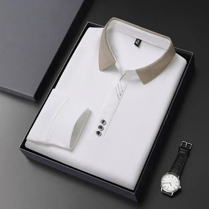 António – Polo Casual de Manga Comprida para Negócios