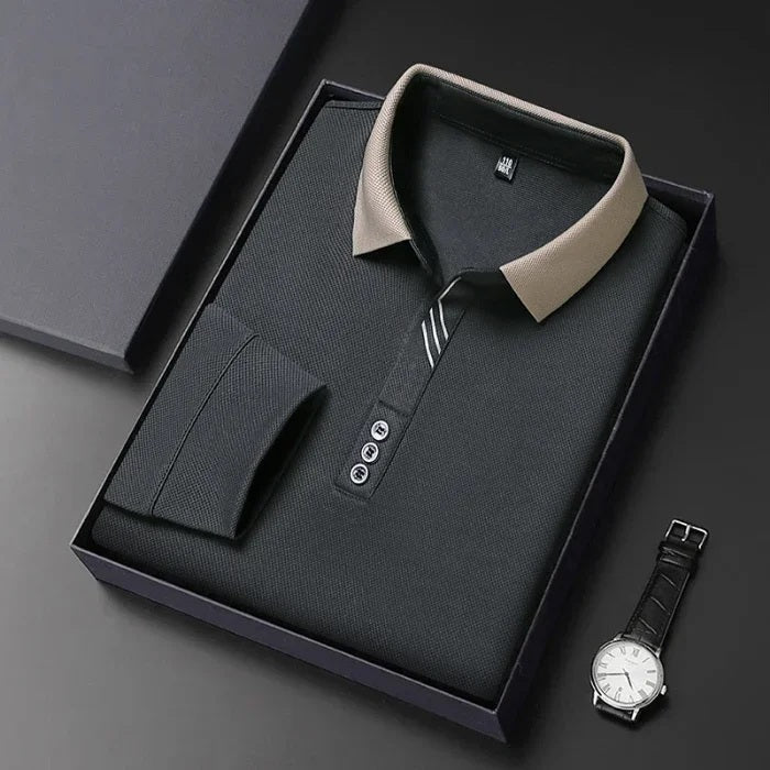 António – Polo Casual de Manga Comprida para Negócios