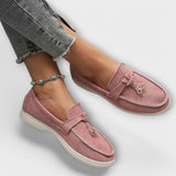 Mocassins Femininos Bege com Cordão Decorativo