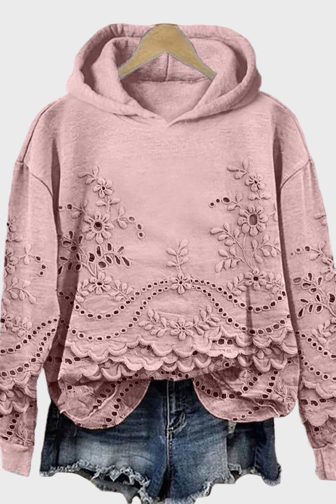 Moletom com Capuz em Renda de Campo Verde