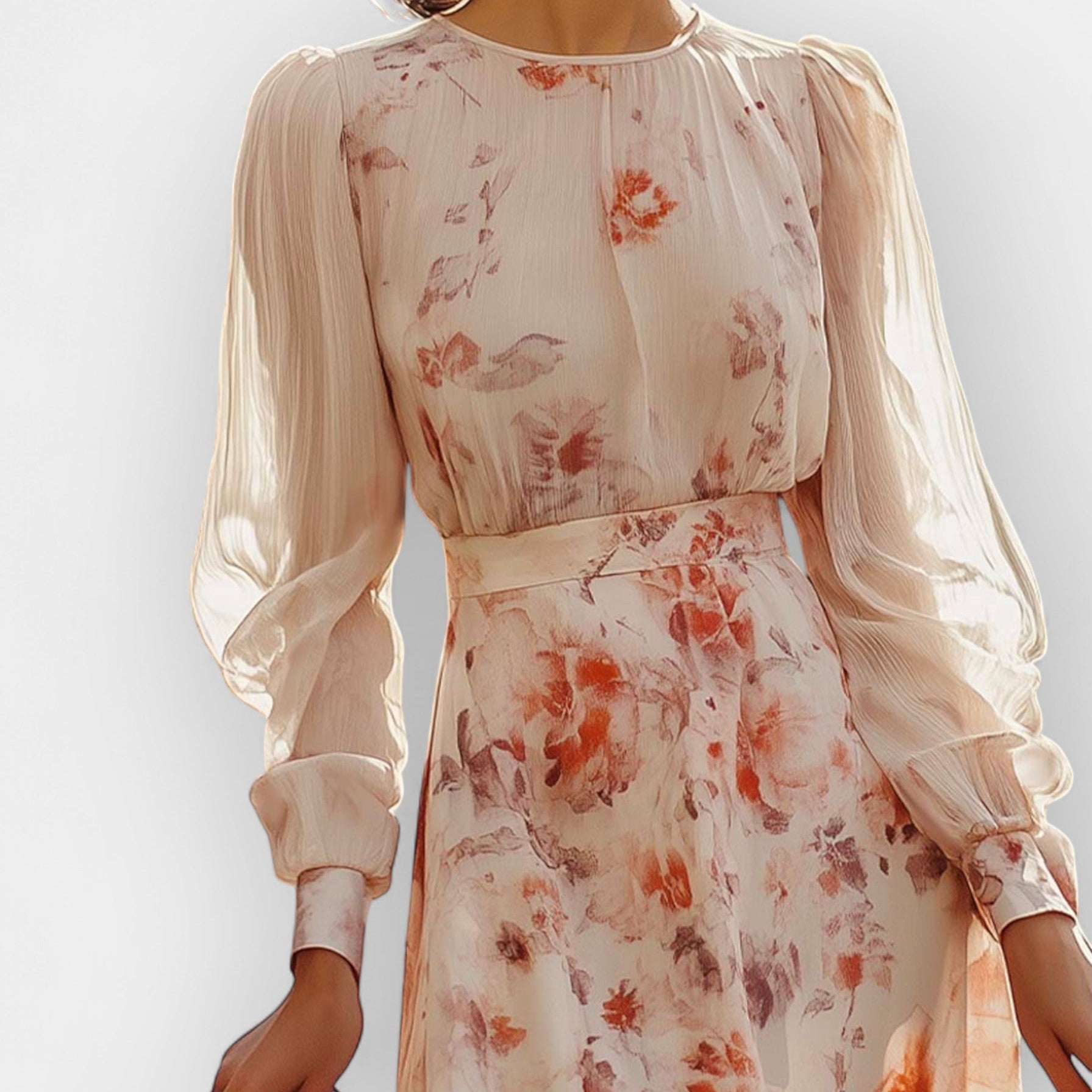 Vestido Romântico com Pregas