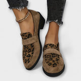 Sapatos femininos estilosos com estampa de leopardo